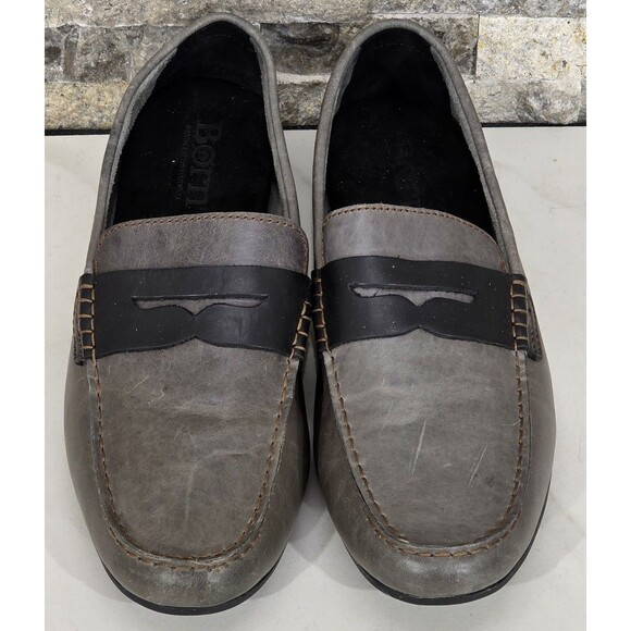 Born Men\'s Andes Leather Penny Loafer Driving Mocs Shoe Gray Black Casual 9.5M main image 9
